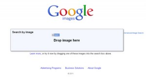 Google shows the place to drop the image bieng dragged